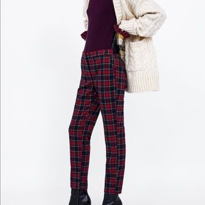 Zara Chino Fit Plaid Pant